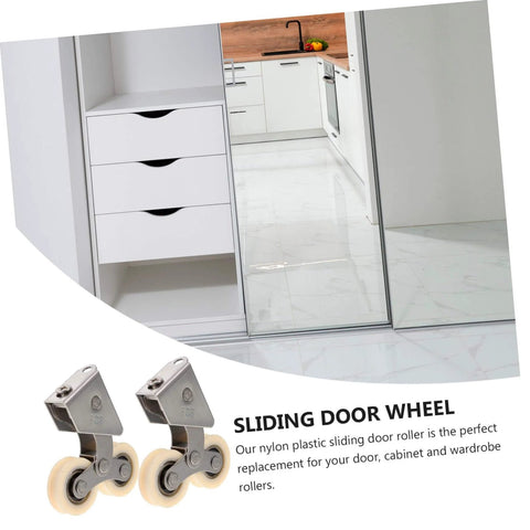 2 Pack Heavy Duty Aluminum Sliding Door Rollers With Stainless Steel Wheels for sliding wardrobe doors