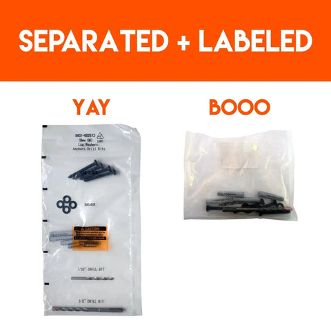 TV Mount Lag Bolt Kit For Wood Or Concrete With Heavy Duty Bolts Fischer Anchors And Drill Bits No Fuss Remount For Your TV Fast And Easy Without Replacing The Mount, displayed with labeled and unlabeled packaging.
