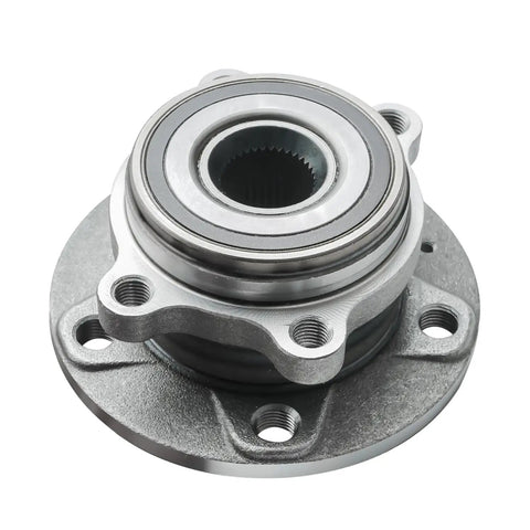 Pair Front Wheel Bearing And Hub Assemblies For Audi And VW Models Kit showing 4-bolt square flange with ABS sensor.
