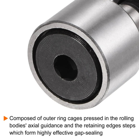 KR16 cam follower needle roller bearing, M6x1.0mm male thread, 16mm roller diameter, stud type, 9mm width