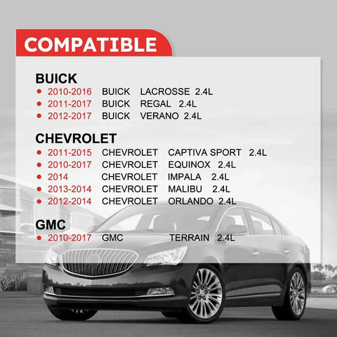 Compatibility list for Intermediate High Pressure Fuel Feed Pipe for 2010-2017 Chevy, Buick, GMC showing vehicles