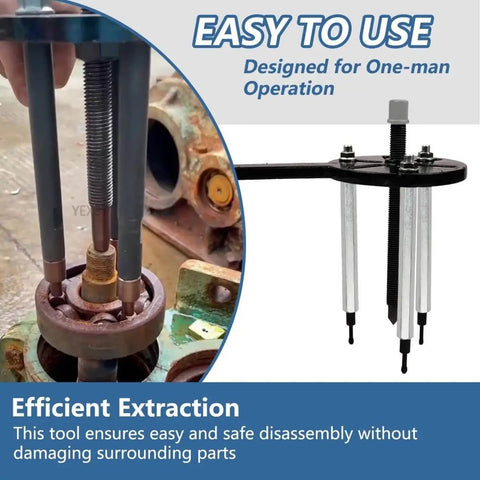 21 In 1 Bearing Puller Set With Curved Hook And 6 Collets for easy bearing removal showing efficient extraction in use on machinery