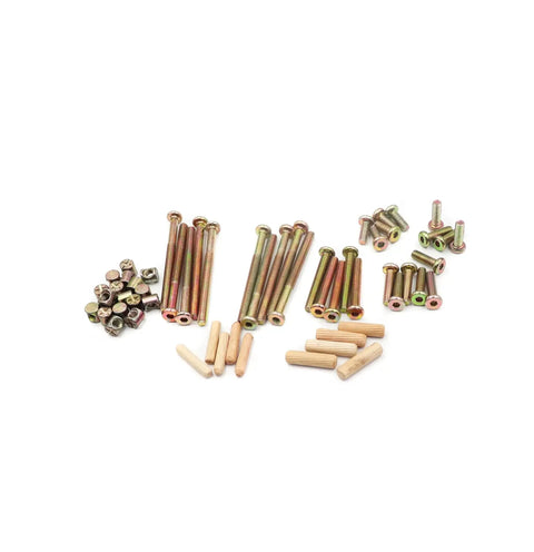 70Pcs M6 Furniture Fix Kit With Crib Screws Barrel Nuts And Wood Dowel Pins For Beds Tables Chairs Cribs Cabinets And Workbenches