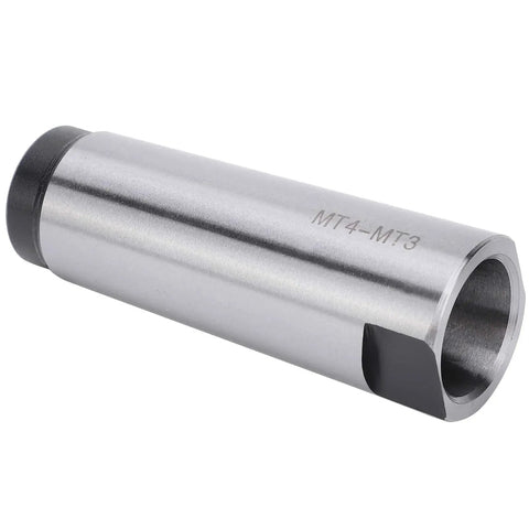 MT4 to MT3 Morse taper reducing sleeve; steel cylindrical adapter for lathe and milling, side view