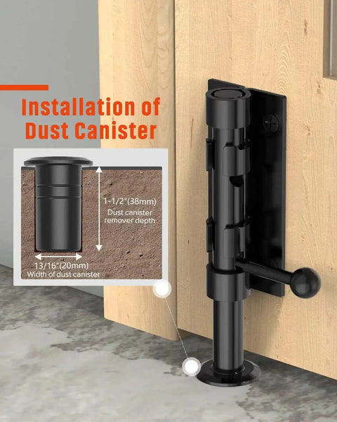 Heavy Duty Slide Bolt Gate Latch For Wooden Fence And Barn Doors 6.3 Inch 304 Stainless Steel With Black Finish showing installation