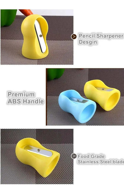 Carrot And Cucumber Spiral Cutter And Crinkle Slice Tool With Stainless Steel Blade Veggie Slicer And Peeler, shown in different colors with ABS body.