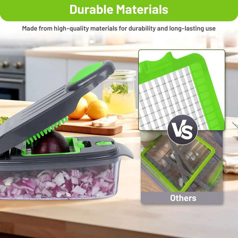 13 In 1 Veggie Chopper With Storage Container For Quick Prep Time Saver Onion Carrot Potato And Cucumber Chopping