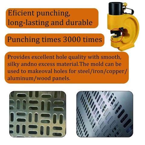 Round 16mm Hole Punch Die Set for CH70 Hydraulic Punch Digger Tool with durable design and smooth metal hole results.