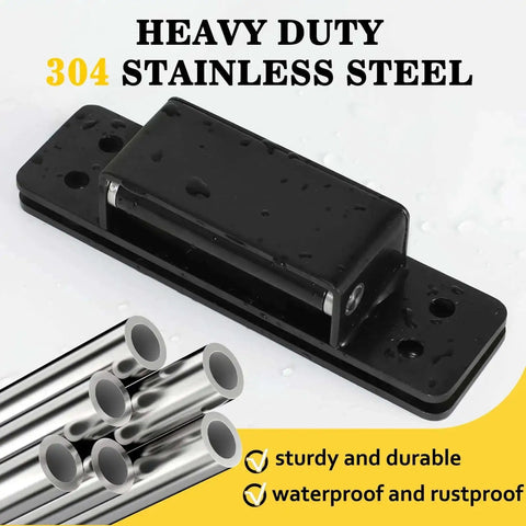 5 Inch Hidden Door Hinge 304 Stainless Steel Heavy Duty Invisible Hinge for Secret Doors, showing durable black finish
