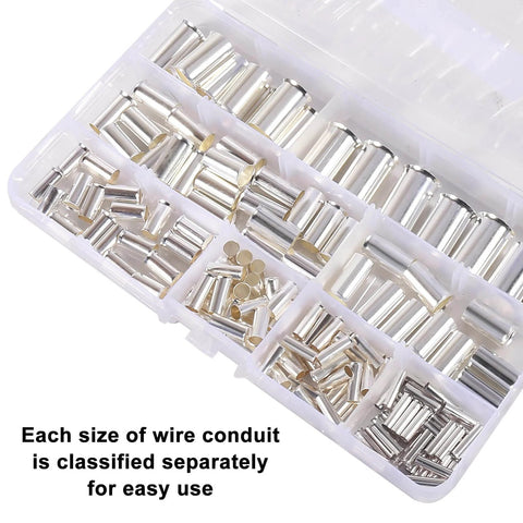 Ultimate Wire Ferrule Kit For Home, Auto, And Electronics, Silver Plated Copper Crimp Terminals, Eight AWG Sizes, 166 Pieces