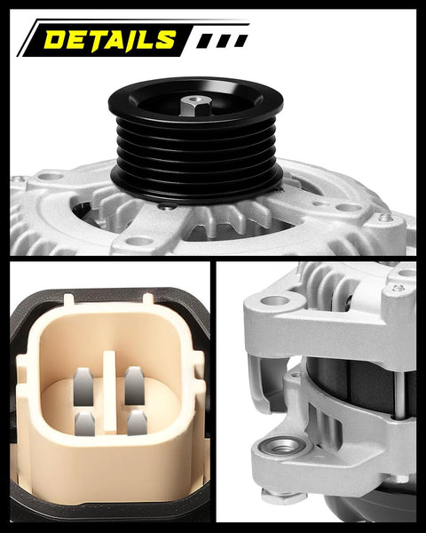 Beefed Up 150A 12V Clockwise Alternator Replacement Fits Sorento 2011 And 2015-2018, Sedona 2011-2012 And 2014-2018, Santa Fe 2013-2018 V6 3.3L 3.5L With 6-Groove Pulley OE 37300-3C520 details