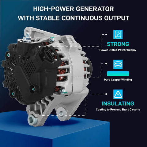 12V 90A CW Alternator Replacement For Elantra 2011-2017, Elantra Coupe 2013-2014, Elantra GT 2013-2017, Kia Soul 2012-2013, Forte 2014-2016