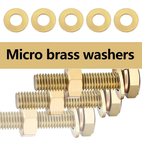 50 Pcs M1.0 Brass Washers Flat Copper Sealing Washers Gaskets For Electronics Hardware Lighting Furniture And More