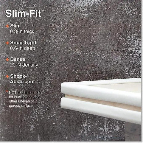 Slimfit Corner Edge Protector for Baby Proofing, 0.3 in thick, Oyster White, safety foam with edge coverage for tables.