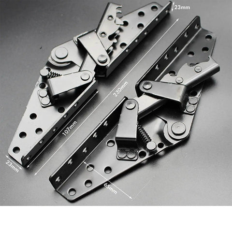 2Pcs 3 Position Adjustable Sofa Back Hinge for Sofa Bed and Furniture 230x70 Mm Black Finish 2mm Thick Hot Rolled Steel