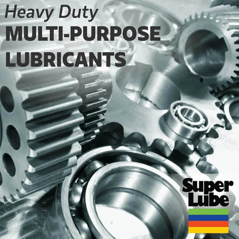 Heavy-duty multi-purpose lubricants with gears and bearings, Super Lube logo. Pro Grade Pneumatic Tool Lubricant For Air Tools.