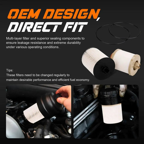 Ford 6.4L Powerstroke Diesel Beefed Up Fuel Filter Kit with Upper and Lower Lifter Pump Set for F-250 to F-550 engines
