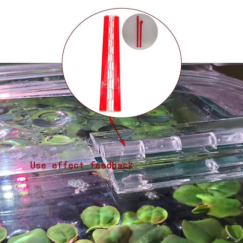 Transparent Acrylic Piano Hinge 300mm Self Adhesive For DIY Boxes And Aquarium shown installed on aquarium lid