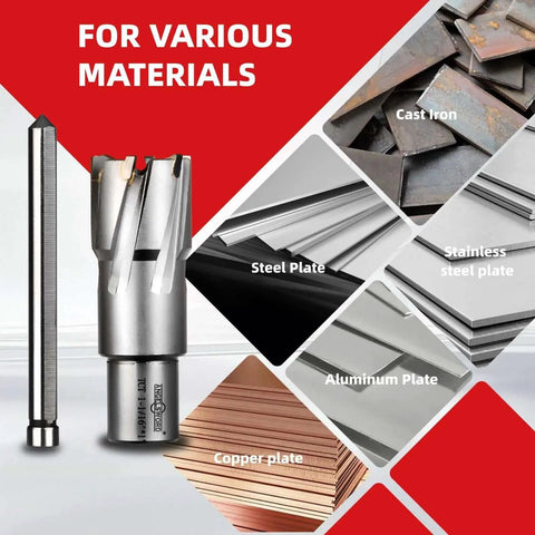 Heavy Duty TCT Annular Cutter Weldon Shank Three Quarters Inch Diameter And Two Inch Cutting Depth Tungsten Carbide Tipped kit