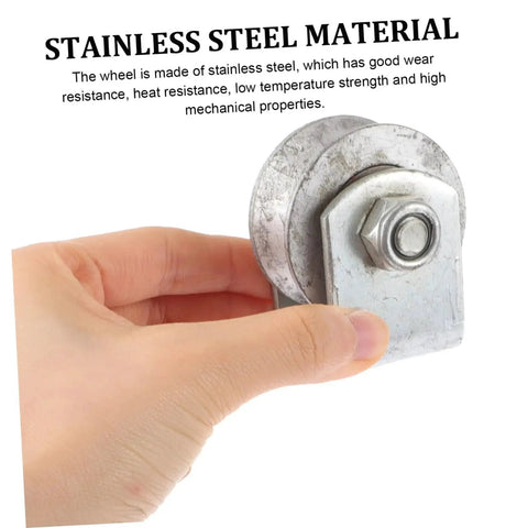 Hand holding stainless steel wheel highlighting strength and durability