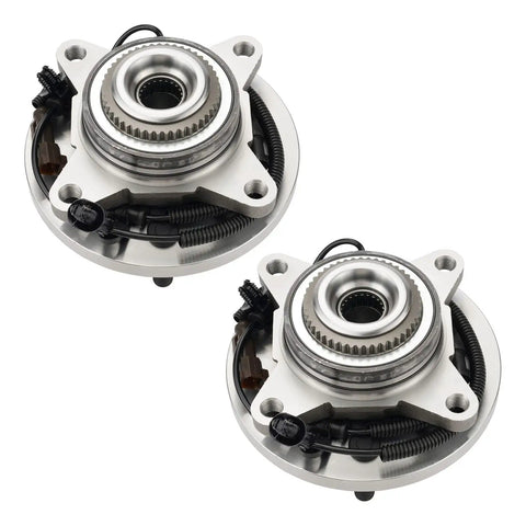 Front Wheel Bearing Hub Assembly For Ford F150 2018 2019 2020 4WD With ABS Two Piece Set Quad Lip Seal Design OE 515177 Replacement