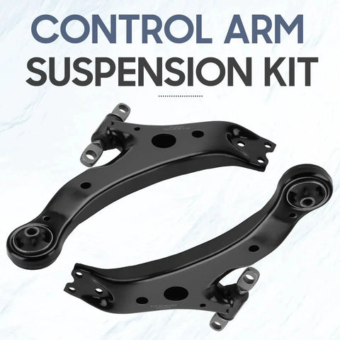 Front lower control arms pair in black steel with ball joints and bushings for Toyota Camry (2007–2011)