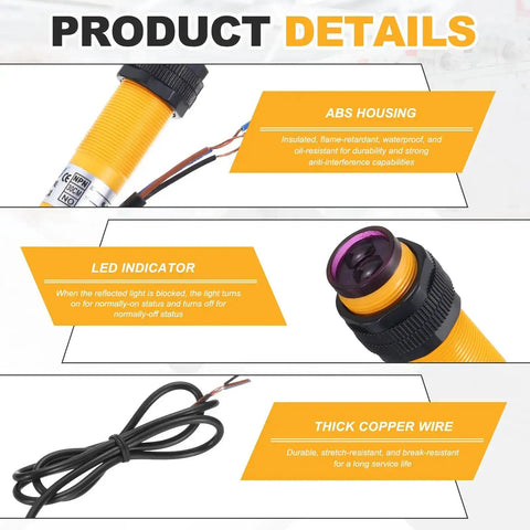Workhorse Diffuse Photoelectric Sensor M18 30cm Range 6 To 36VDC Adjustable Optical PNP NO Three Line Proximity Switch details