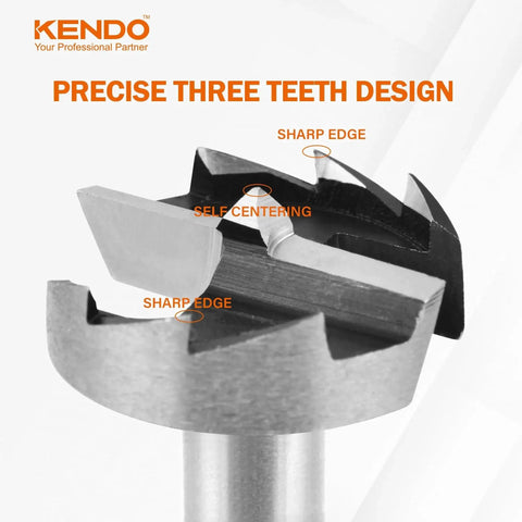 Close-up of 16 Piece Forstner Bit Set For Woodworking Alloy Steel Heat Treated With Ultra Sharp Cutting Teeth For Fast Drilling