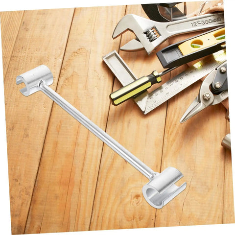 Beefy Heavy Duty Hinge Adjustment Wrench Tool For Door Repair on wooden table with tools, precise hinge gap alignment spanner visible
