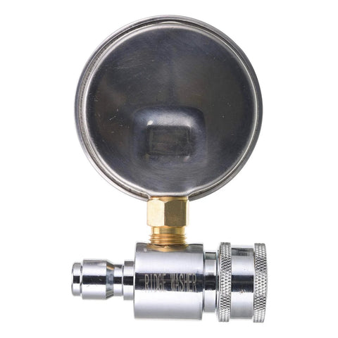 Pressure washer gauge by Ridge Washer with 3/8 in quick-connect socket, 6000 PSI, chrome body, Amazon brand