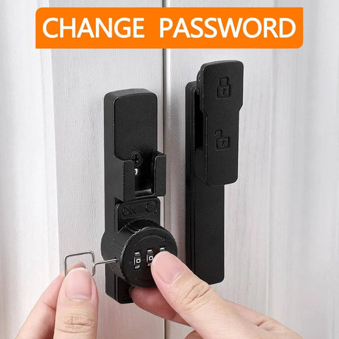 Matte Black 180 Degree Barn Door Lock With 3 Digit Keyless Password Latch Flip Lock for Privacy on Barn Doors Cabinets Windows