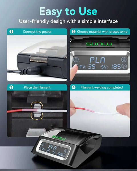 Steps to use must have filament connector splicer kit with PTFE sleeve for 1.75mm filaments 400pcs fast heating welder