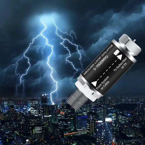 Ground Loop Isolator For Cable TV Audio 75 Ohm Coaxial Interference Eliminator Hum Buzz Noise Reducer And TV Signal Cleaner