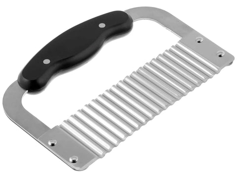 Crinkle Cut Wave Slicer For Fries And Veggies By HIC Kitchen With Stainless Steel Blade And BPA-Free Plastic Handle 7.25 By 5 Inches