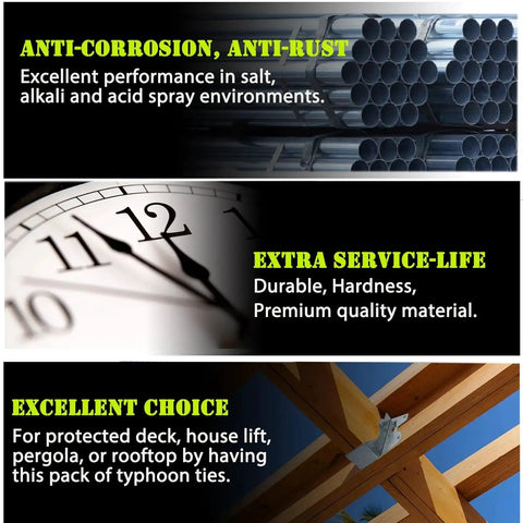 Image showing anti-corrosion and anti-rust steel tubes, clock for extra service life, and wooden deck with joist hangers for excellent choice.