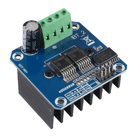 5 Pack 43A DC Motor Driver Module H Bridge With PWM Current Limit For Smart Car Projects, 5V Isolated MCU, blue circuit board with components