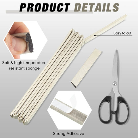 Frienda Faraday foam gasket strip, 90in long, adhesive-backed conductive fabric foam for RF enclosures (2 pcs)