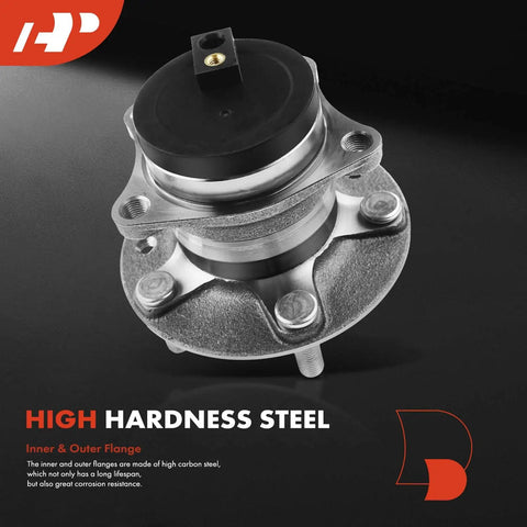 Two Pack Rear Wheel Bearing And Hub Assembly 5-Lug Fit Mazda CX-7 2007-2012 FWD Only, showing high hardness steel hub.