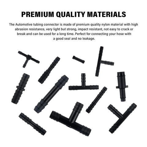 Dope 115 Piece Car Vacuum Hose Connector Kit With 12 Sizes Fittings Tee Straight Reducer Nylon Heat Resistant 240C 460F