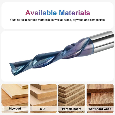 Downcut Spiral Router Bit With 1 Quarter Inch Shank And 3 Sixteenth Inch Cutting Diameter For Wood Projects DIY TAC Coated CNC End Mill