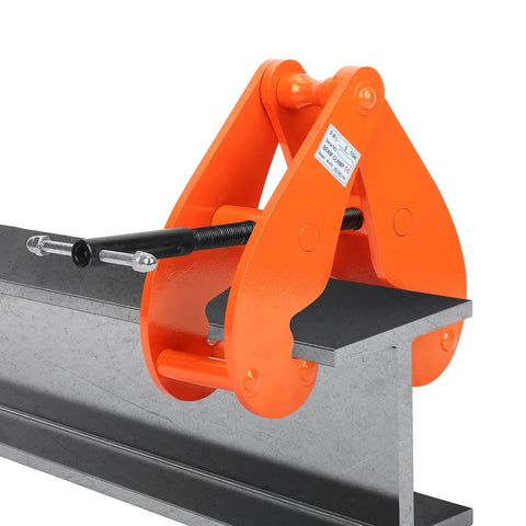 Heavy Duty Vertical I Beam Lifting Clamp With 11,000 Lbs Capacity, 5 Ton Rigging Beam Clamp in use on steel beam