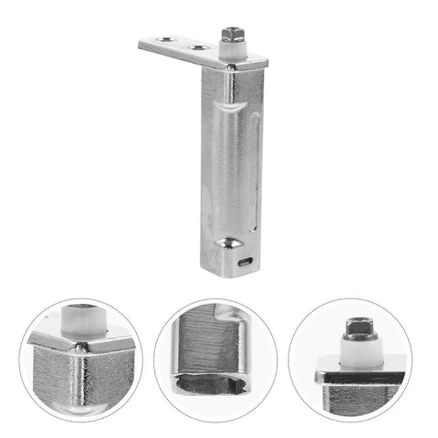 Automatic Stainless Steel Freezer Door Closer Pivot Hinge Replacement, Adjustable 4.33 X 2.76 Inches, side view, hardware focus
