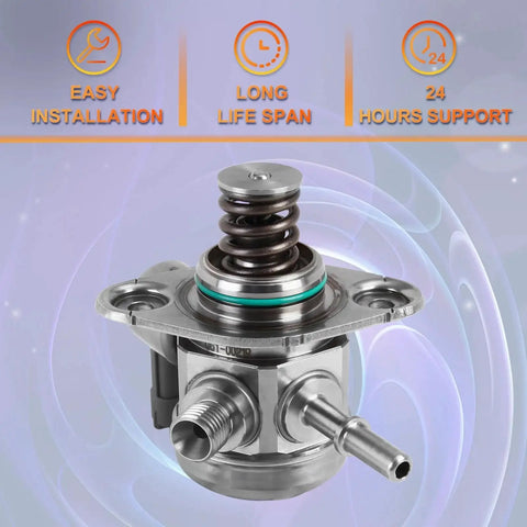 High Pressure Fuel Pump For Ford Focus Explorer Mustang Fusion Escape Edge Lincoln MKZ MKC 2.0L 2.3L EcoBoost Engines 2016 2019 Reliable Replacement With Quieter Operation And Easy Installation Budget Friendly Performance Upgrade, showing front view of the pump with connectors