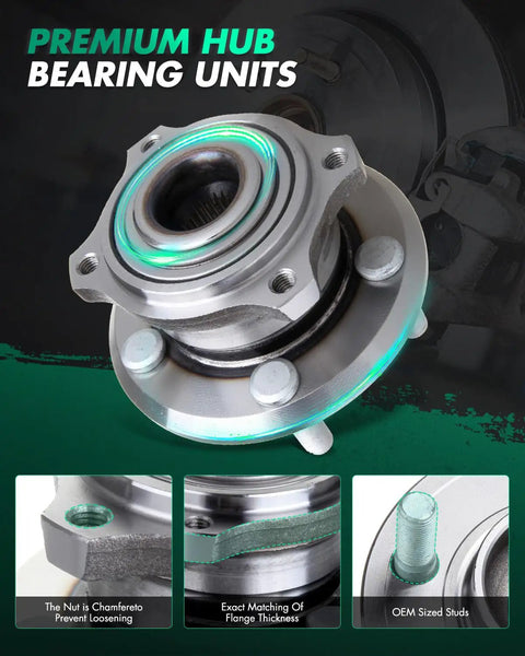 Front Wheel Bearing Hub Assembly Kit For AWD Dodge Charger Challenger Magnum Chrysler 300 5 Lug Direct Fit With ABS No ABS 2 Pack Premium Quality OE Replacement