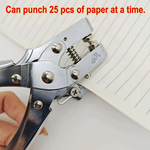 Beefy Heavy Duty 5mm Hole Punch And Eyelet Riveting Pliers Set punching lined paper close-up