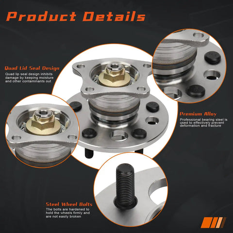 Rear Wheel Hub And Bearing Assembly Fits Toyota Avalon 1995-2004, Lexus RX300 1999-2003, ES300 1992-2001, Camry 1992-2001, Solara 1999-2003 Non ABS FWD detailed view.