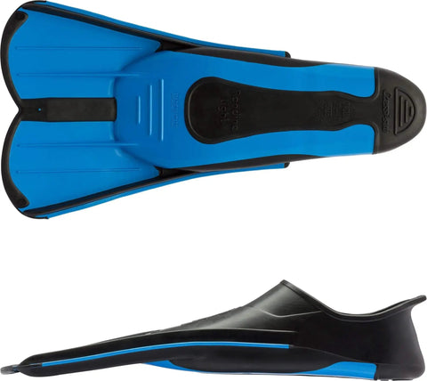 Ultra Light Fins For Pool Training And Snorkeling, Short Blade For Quick, Effortless Kicks, Super Lightweight Swim Fins In Bright Blue, Size 43/44