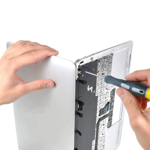 Person using 360Pcs Multisize Laptop And PC Replacement Screw Kit With M2 M2.5 And M3 Hardware For Lenovo Dell HP Sony Acer Toshiba Gateway Samsung And More For SSD M.2 And Case Mounting For Your PC Build on laptop