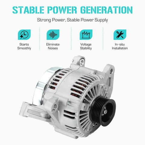 Rock Solid 4.7L Alternator Replacement For Dodge Dakota Durango And Jeep Grand Cherokee 1999 2000 Ready To Install front view