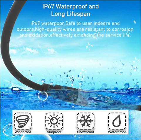 Image showing IP67 waterproof A Code Straight 4 Pin Female M12 Connector Cable for aviation with solder locking system in water test.